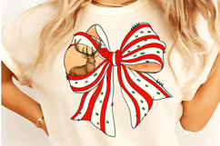 Christmas Coquette Bow PNG, Christmas Sublimation Design Product Image 2