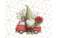 Vintage Truck Christmas Gnomes Clipart PNG, Cute Gnome Png Product Image 5