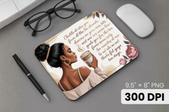 Afro Girl / Woman braided hair Mouse Pad, Black Queen PNG Product Image 1