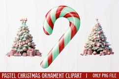 Pastel Christmas Sublimation Clipart, PNG Product Image 1