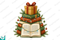 Bookish Christmas PNG Christmas Tree PNG, Christmas Book Product Image 3