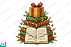 Bookish Christmas PNG Christmas Tree PNG, Christmas Book Product Image 3