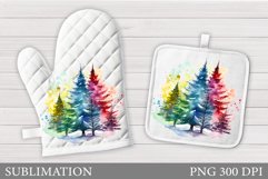 Christmas Tree Oven Mitt. Christmas Tree Square Pot Holder Product Image 1