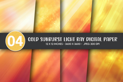 Gold Sunburst Light Ray Digital Paper Product Image 1