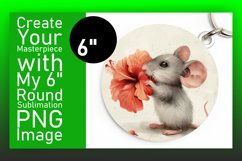 Watercolor Mouse Floral Round Design PNG Product Image 1