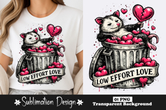 Low Effort Love Opossum Sublimation PNG Product Image 1