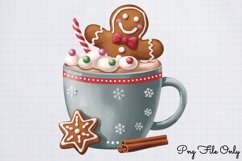 Watercolor Christmas Gingerbread Man Clipart PNG Product Image 1