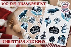 Christmas Sticker Sheet Gothic Dark Winter Holiday PNG Product Image 1