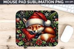 Watercolor Fox stock Mouse Pad Sublimation - Christmas PNG Product Image 1