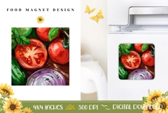 Cartoon Vegetables Magnet, Tomato Magnet Sublimation Product Image 1