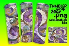 Abstract Flower Mosaic Tumbler Wrap Art 20oz Product Image 1