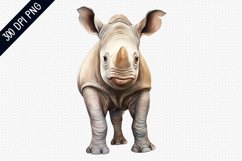Cute Cartoon Rhino Sublimation - Rhino Sublimation Design Product Image 1