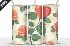 Rose Tumbler Sublimation | Valentine&#039;s Day Tumbler Wrap Product Image 2