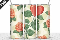 Rose Tumbler Sublimation | Valentine's Day Tumbler Wrap Product Image 2