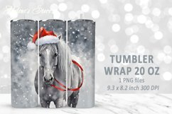 Christmas horse tumbler | Winter Horse Tumbler Sublimation Product Image 4