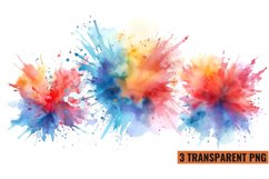 Color Splash Watercolor Clipart, Product Image 1