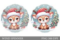 Christmas Deer Wind Spinner. Christmas Wind Spinner Design Product Image 1