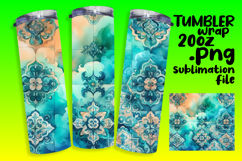 20oz Tumbler Design for Sublimation , Watercolor Patter Product Image 1