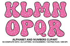 Polka Dots Alphabet Letters &amp; Numbers Clipart PNG 300DPI Product Image 3