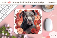 Valentines Dog Mouse Pad PNG, Staffordshire Mouse Pad Wrap Product Image 1
