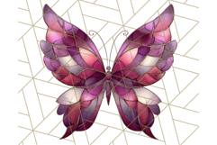 Stained Glass Butterfly PNG Colorful Clipart for Sublimation Product Image 5