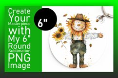 Spooky Scarecrow Keychain Round Design Product Image 1