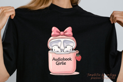 AudioBook Girlie PNG | Cute Book Lover Listening Clipart Product Image 2
