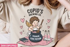 Cupid&#039;s Brewing Co PNG, Retro Valentine Sublimation PNG Product Image 1