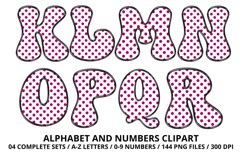 Polka Dots Alphabet Letters &amp; Numbers Clipart PNG 300DPI Product Image 3