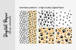 Dog Paw Digital Paper Seamless Scrapbook Paper Product Image 3