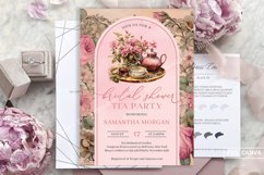 Vintage Shabby Chic fuchsia floral Bridal Tea Party ZD164 Product Image 1