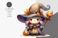 Halloween clipart, Witch clipart, Autumn clipart Product Image 1