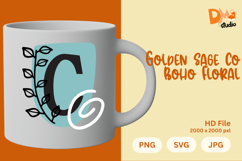 Golden Sage Co Boho Floral Monogram Product Image 1