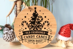 Old Fashioned Candy Canes Open Daily Svg, Candy Cane Svg. Product Image 8