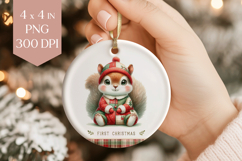 My First Christmas Squirrel Sublimation PNG Product Image 1