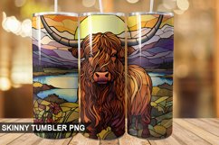 Stained Glass Highland Cow PNG Tumbler Design Product Image 1