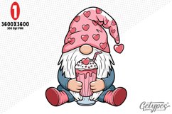 Valentine Gnome Sublimation Clipart - High Quality Design Product Image 1