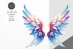Angel wings clipart, Watercolor clipart, Fantasy clipart Product Image 1
