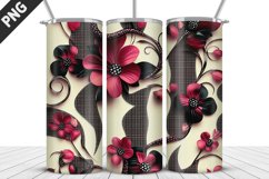 3D Flowers Tumbler Wrap | Sublimation Design | Tumble PNG Product Image 2