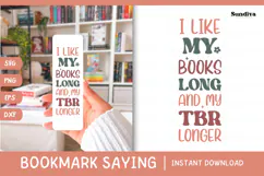 Bookmark Saying SVG | Funny Book Lovers - TBR Longer Product Image 1
