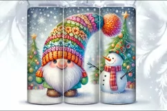 4 Gnome & Snowman ChristmasTumbler Wrap 20 oz Product Image 3