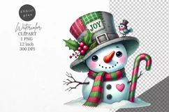 Christmas clipart, Snowman clipart, Winter sublimation Product Image 1