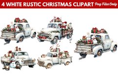 White Rustic Christmas Clipart PNG Product Image 1