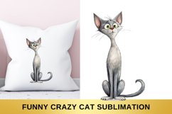 skinny Funny Cat, Grey Cat sublimation Product Image 1