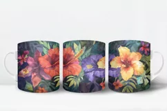 Colorful Watercolor Flowers Tropical Coffee Mug Design Product Image 4