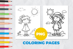 Summer girl Coloring Pages | Coloring book Product Image 1