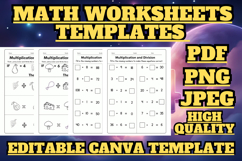 Editable Multiplication and division Math template 5 Product Image 3