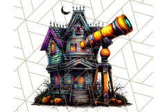 Haunted Houses Clipart PNG, Spooky Halloween Homes Product Image 5