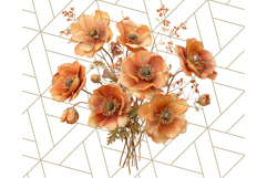 Fall Flower Bouquets Clipart PNG, Autumn Floral Clip Art Product Image 5