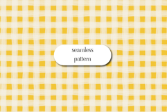 Yellow Cream Gingham Seamless Brush Check Pattern Product Image 1